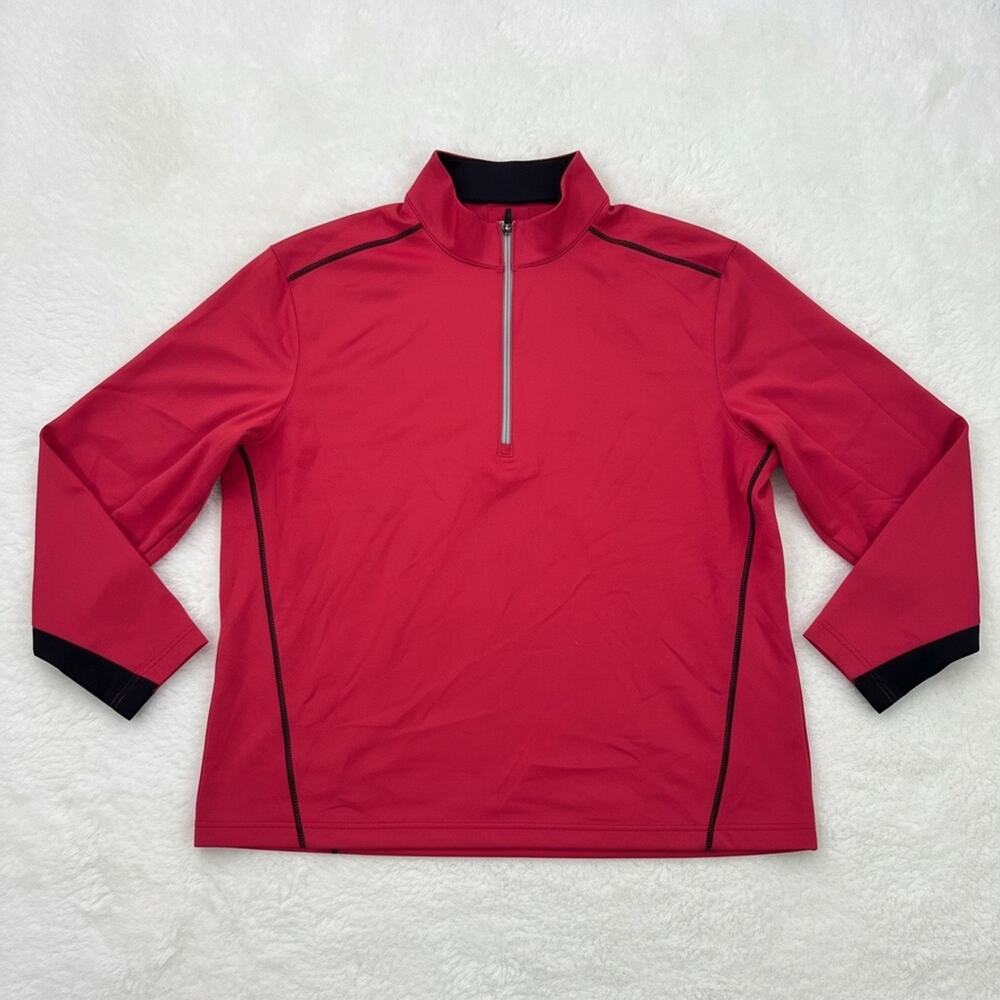 Walter Hagen Men's/Unisex Red France Quarter Zip Pullover - Size XL
 b81